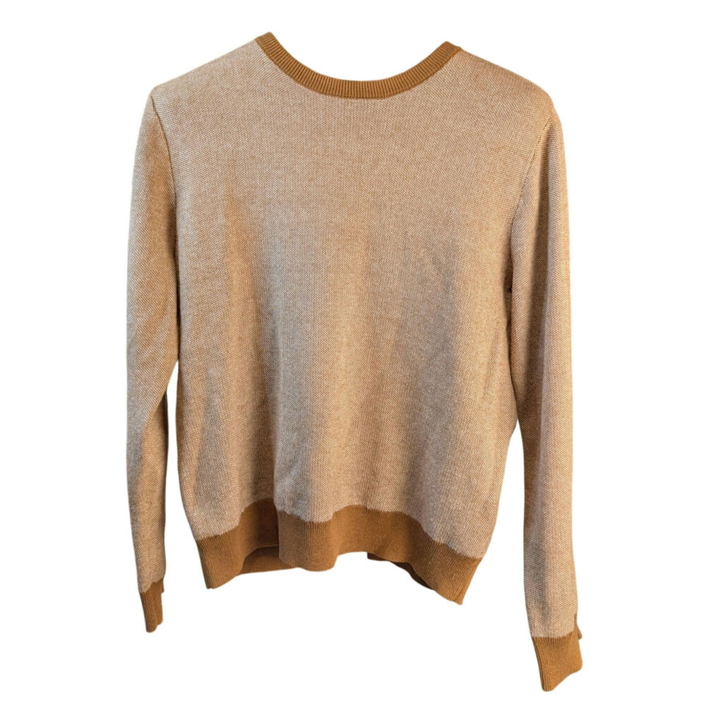Minimalist Mutual Weave Cotton Wool Blend Colorblock Crewneck Sweater Men’s L